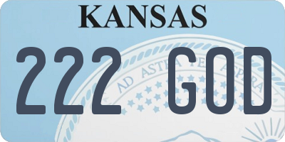 KS license plate 222GOD