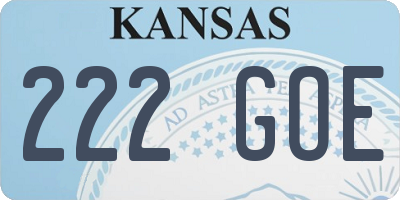 KS license plate 222GOE