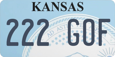 KS license plate 222GOF