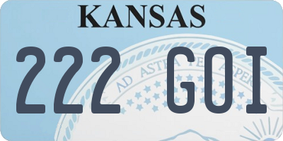 KS license plate 222GOI