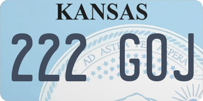 KS license plate 222GOJ