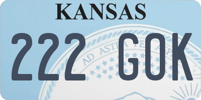 KS license plate 222GOK