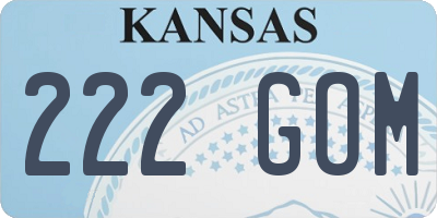 KS license plate 222GOM