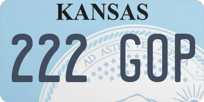 KS license plate 222GOP