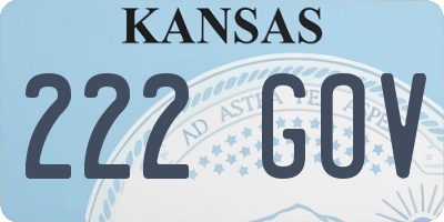 KS license plate 222GOV