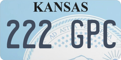 KS license plate 222GPC