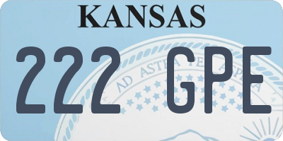 KS license plate 222GPE