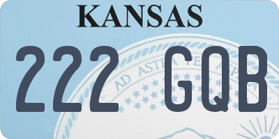 KS license plate 222GQB