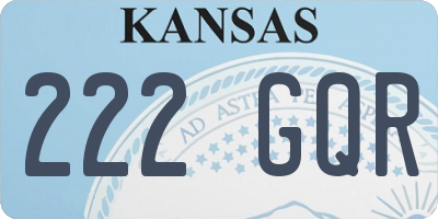 KS license plate 222GQR
