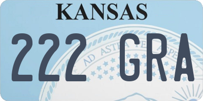 KS license plate 222GRA