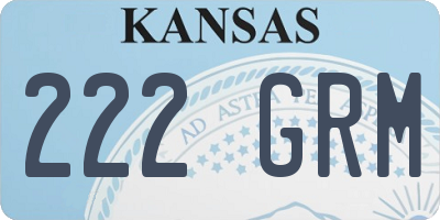 KS license plate 222GRM