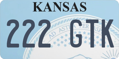 KS license plate 222GTK