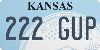 KS license plate 222GUP