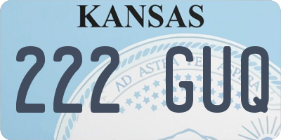 KS license plate 222GUQ