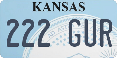 KS license plate 222GUR