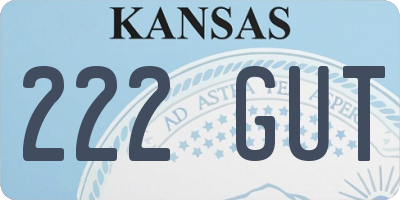 KS license plate 222GUT
