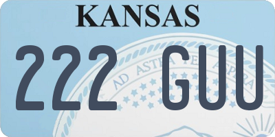 KS license plate 222GUU