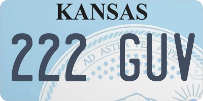 KS license plate 222GUV