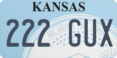 KS license plate 222GUX