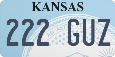 KS license plate 222GUZ