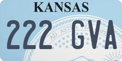 KS license plate 222GVA