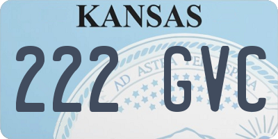 KS license plate 222GVC
