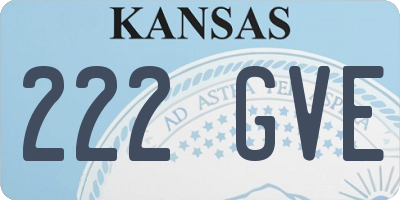 KS license plate 222GVE
