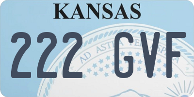 KS license plate 222GVF