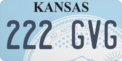 KS license plate 222GVG