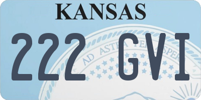 KS license plate 222GVI