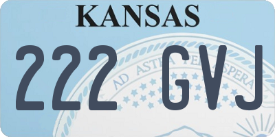 KS license plate 222GVJ