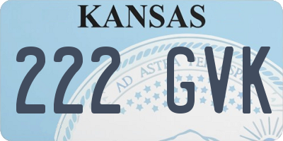 KS license plate 222GVK