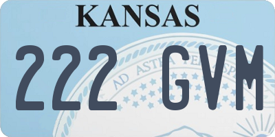 KS license plate 222GVM