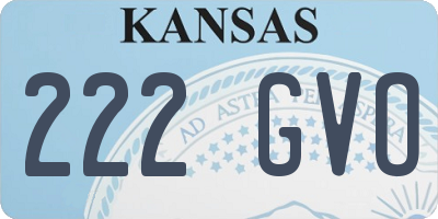 KS license plate 222GVO