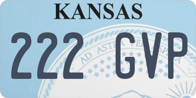KS license plate 222GVP