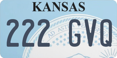 KS license plate 222GVQ