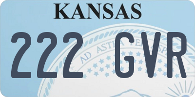 KS license plate 222GVR
