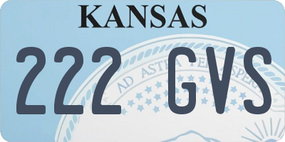 KS license plate 222GVS