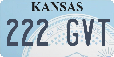 KS license plate 222GVT