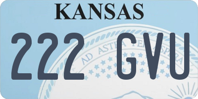 KS license plate 222GVU