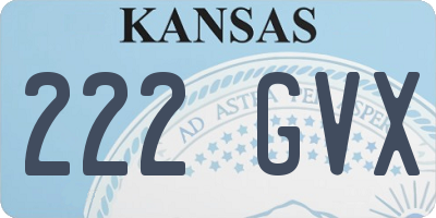 KS license plate 222GVX