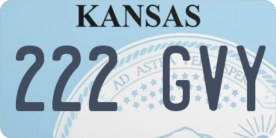KS license plate 222GVY