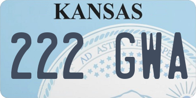 KS license plate 222GWA