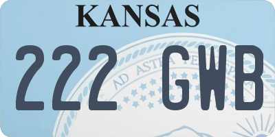 KS license plate 222GWB
