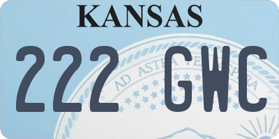 KS license plate 222GWC