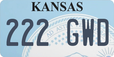 KS license plate 222GWD