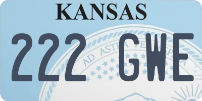 KS license plate 222GWE