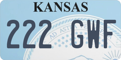 KS license plate 222GWF