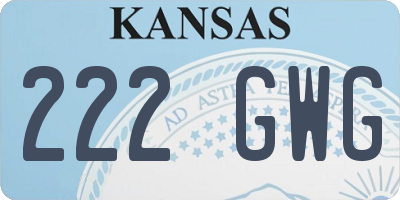 KS license plate 222GWG