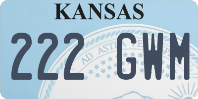 KS license plate 222GWM